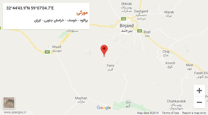 روستای مورکی بر روی نقشه