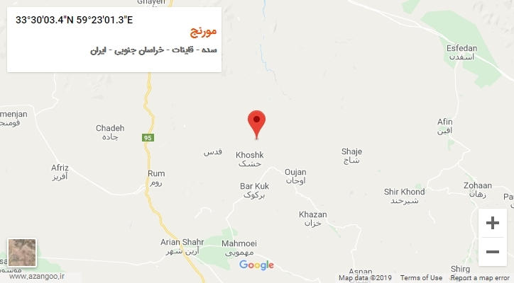 روستای مورنج بر روی نقشه