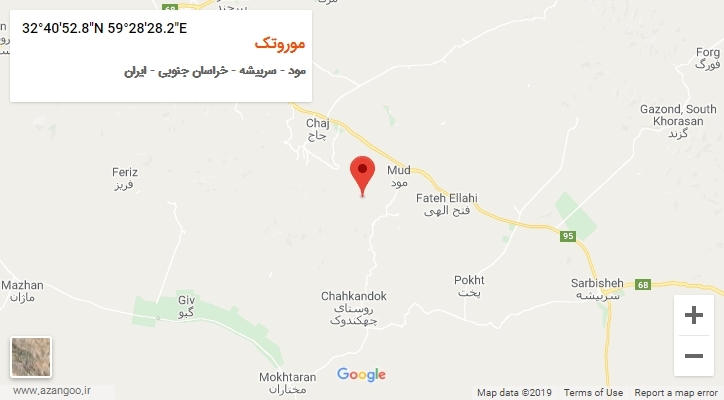 روستای موروتک بر روی نقشه