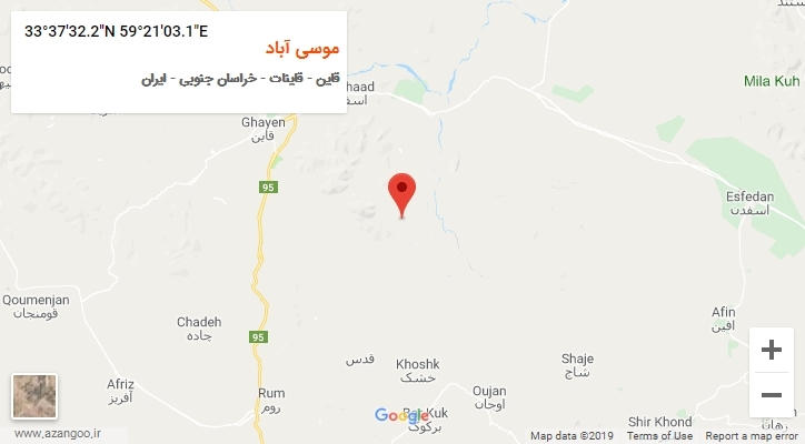 روستای موسی آباد بر روی نقشه