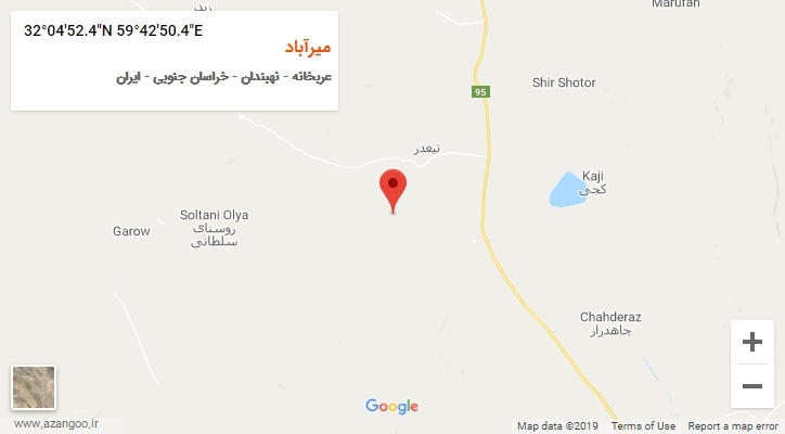 روستای میرآباد بر روی نقشه