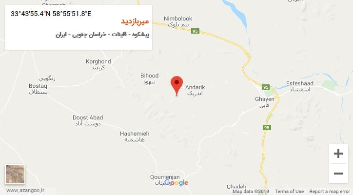 روستای میربازدید بر روی نقشه