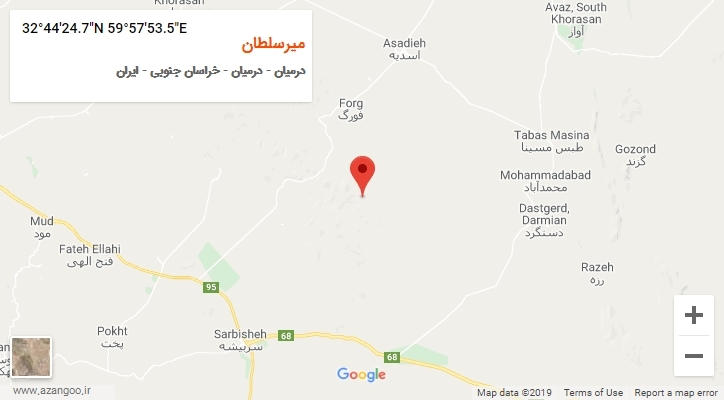 روستای میرسلطان بر روی نقشه