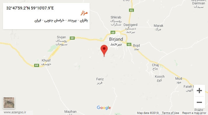 روستای مزار بر روی نقشه