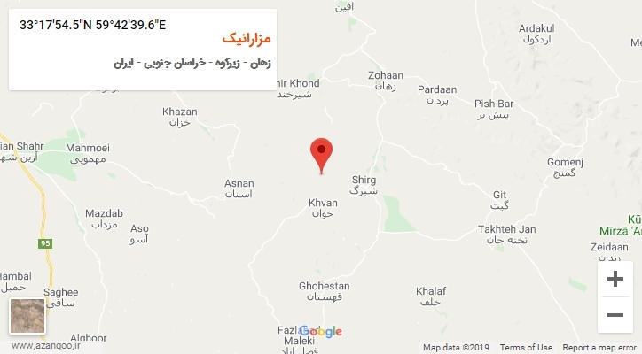 روستای مزارانیک بر روی نقشه