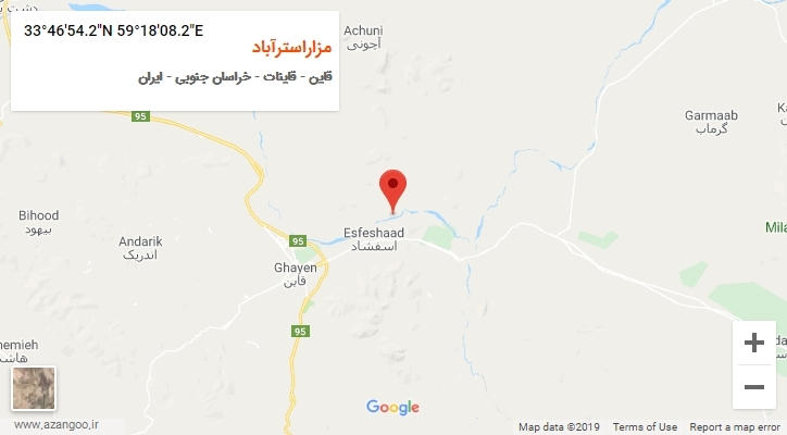 روستای مزاراسترآباد بر روی نقشه