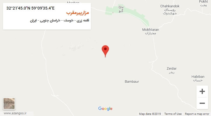 روستای مزارپیرمقرب بر روی نقشه