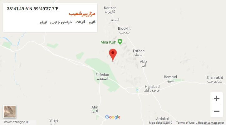 روستای مزارپیرشعیب بر روی نقشه