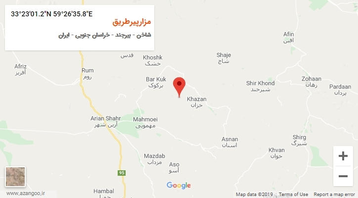 روستای مزارپیرطریق بر روی نقشه