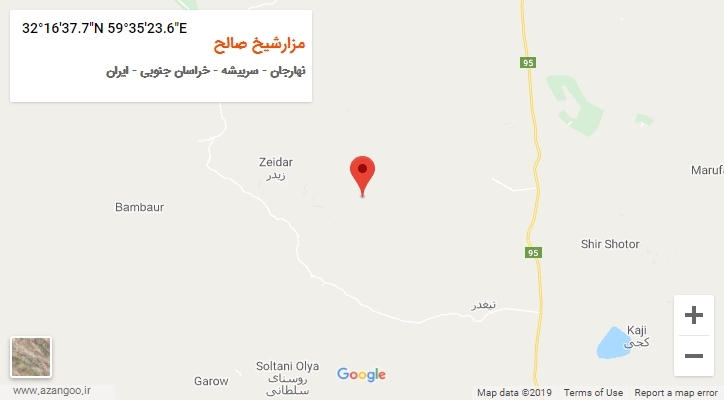 روستای مزارشیخ صالح بر روی نقشه