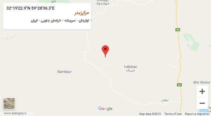 روستای مزارزیدر بر روی نقشه