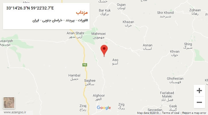 روستای مزداب بر روی نقشه