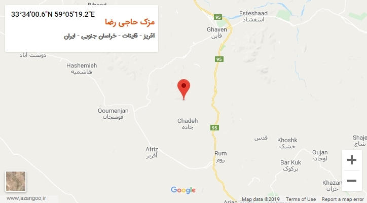 روستای مزک حاجی رضا بر روی نقشه