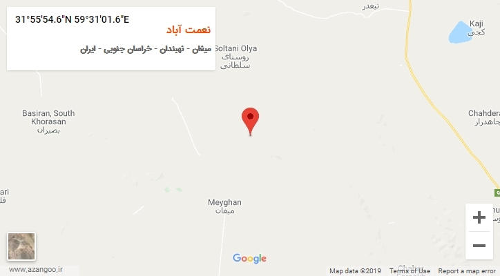 روستای نعمت آباد بر روی نقشه