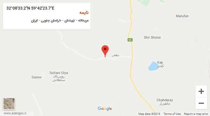 روستای نایمه بر روی نقشه