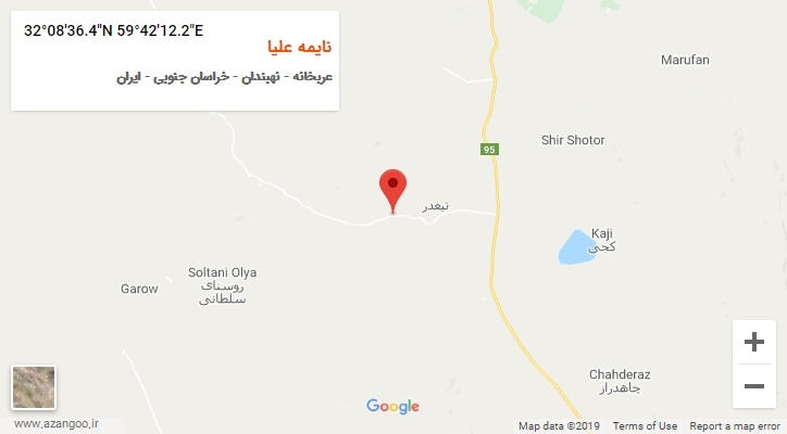 روستای نایمه علیا بر روی نقشه