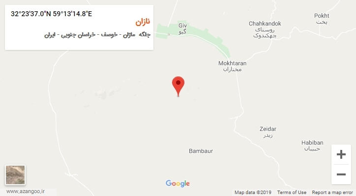 روستای نازان بر روی نقشه