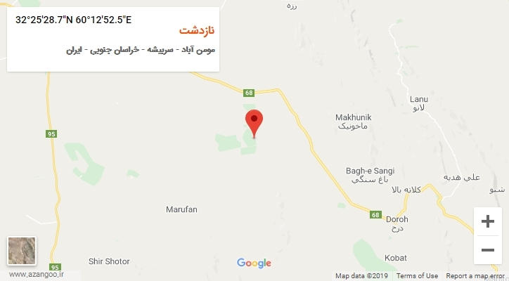 روستای نازدشت بر روی نقشه