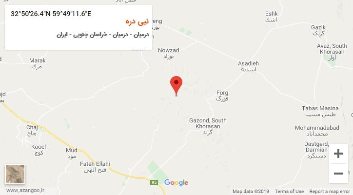 روستای نبی دره بر روی نقشه