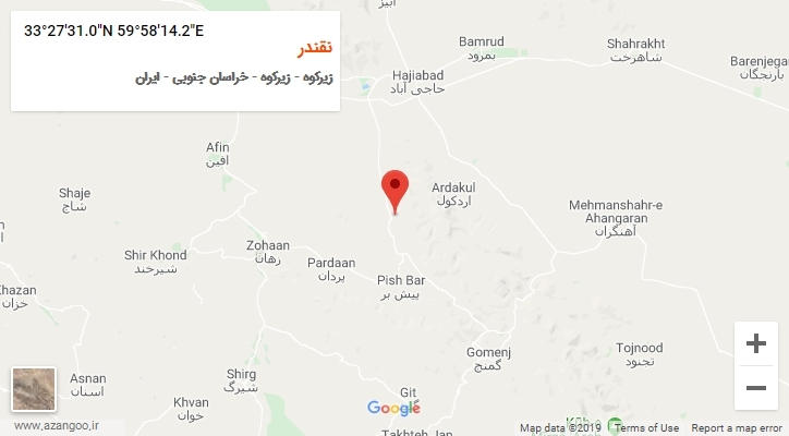 روستای نقندر بر روی نقشه