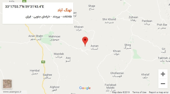 روستای نهنگ آباد بر روی نقشه