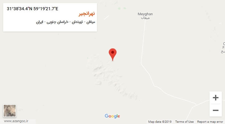 روستای نهرانجیر بر روی نقشه