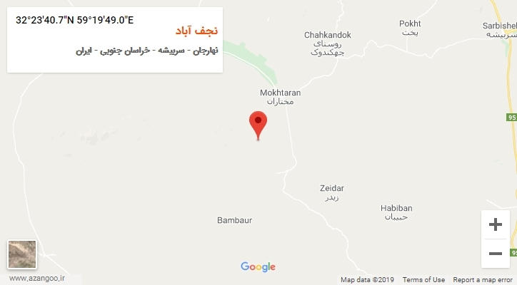 روستای نجف آباد بر روی نقشه