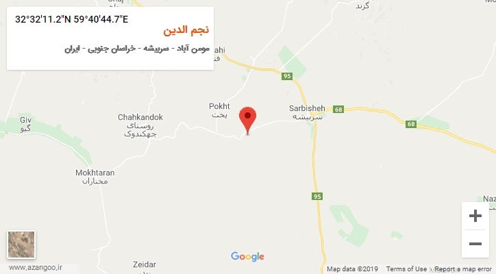 روستای نجم الدین بر روی نقشه