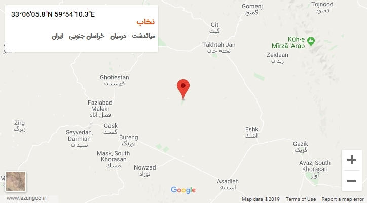 روستای نخاب بر روی نقشه
