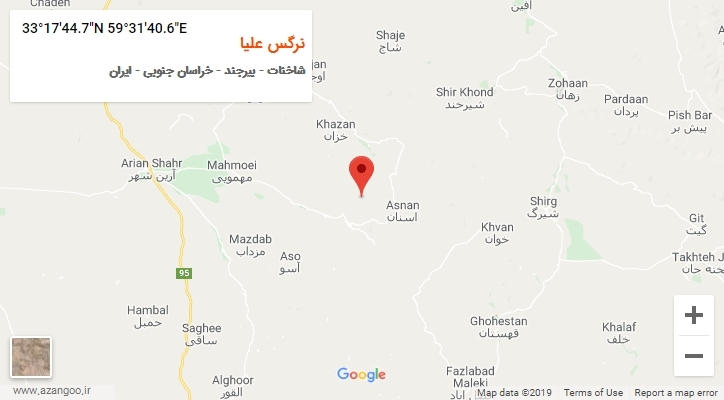 روستای نرگس علیا بر روی نقشه