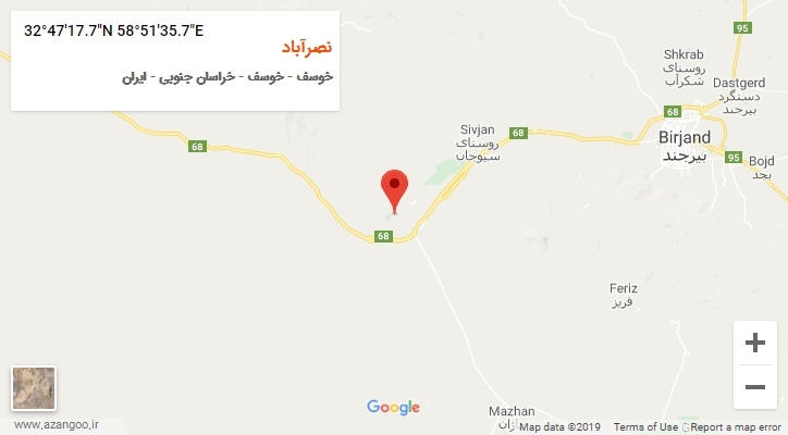 روستای نصرآباد بر روی نقشه