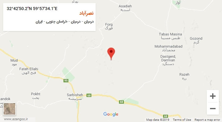 روستای نصرآباد بر روی نقشه
