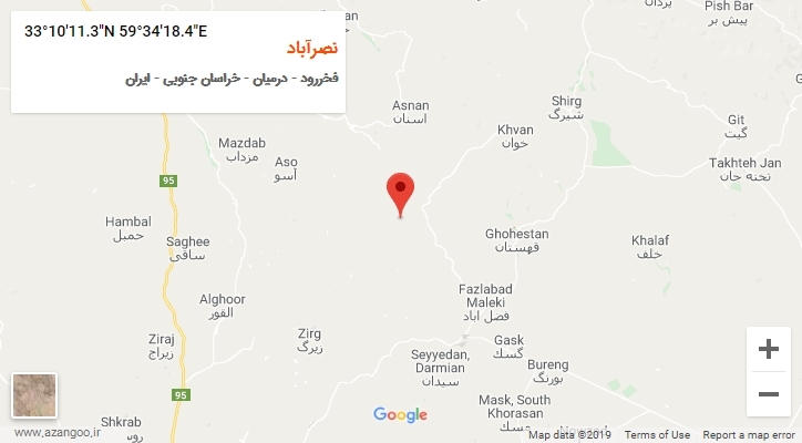 روستای نصرآباد بر روی نقشه