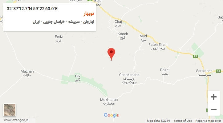 روستای نوبهار بر روی نقشه