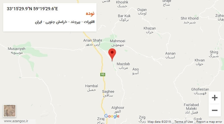 روستای نوده بر روی نقشه