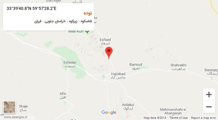 روستای نوده بر روی نقشه