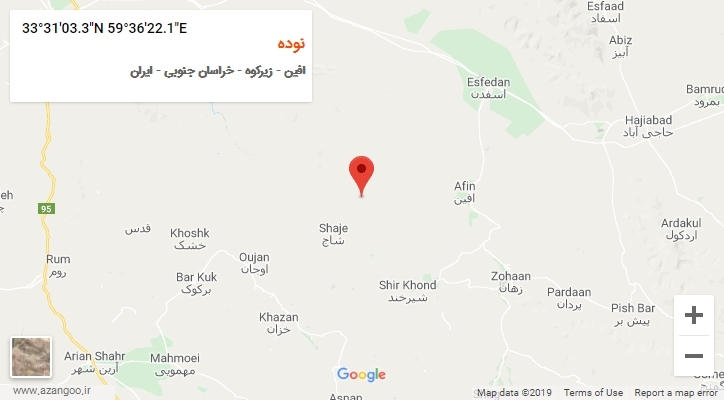 روستای نوده بر روی نقشه