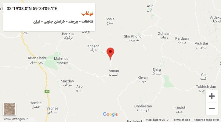 روستای نوغاب بر روی نقشه