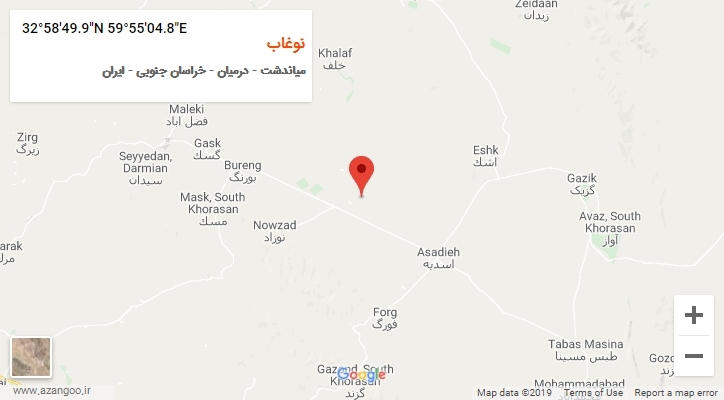 روستای نوغاب بر روی نقشه