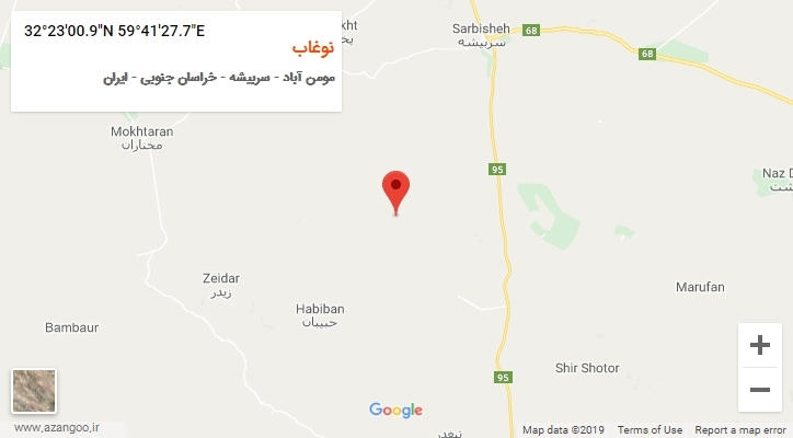 روستای نوغاب بر روی نقشه