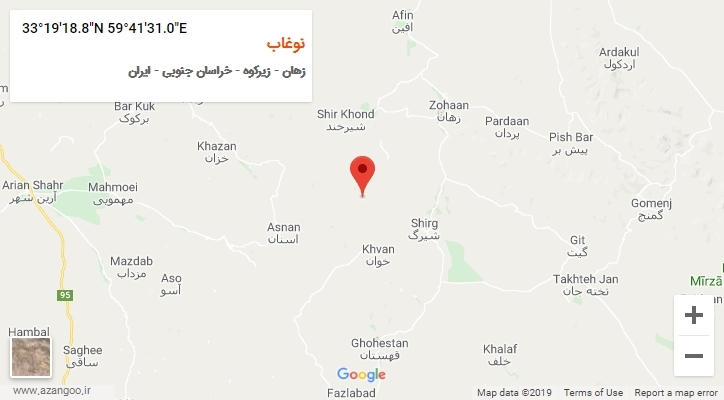 روستای نوغاب بر روی نقشه