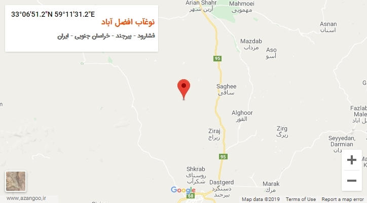 روستای نوغآب افضل آباد بر روی نقشه