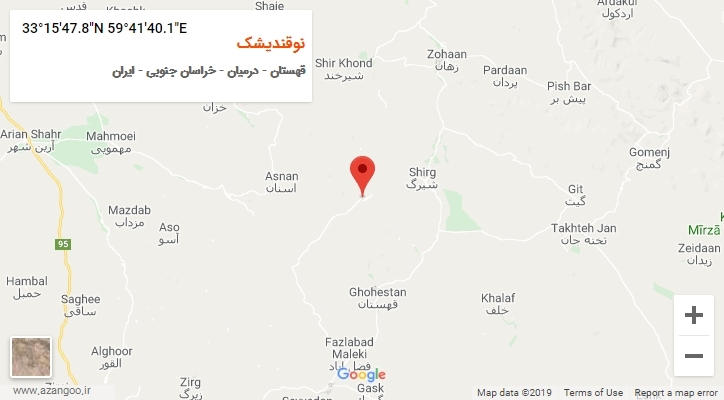 روستای نوقندیشک بر روی نقشه