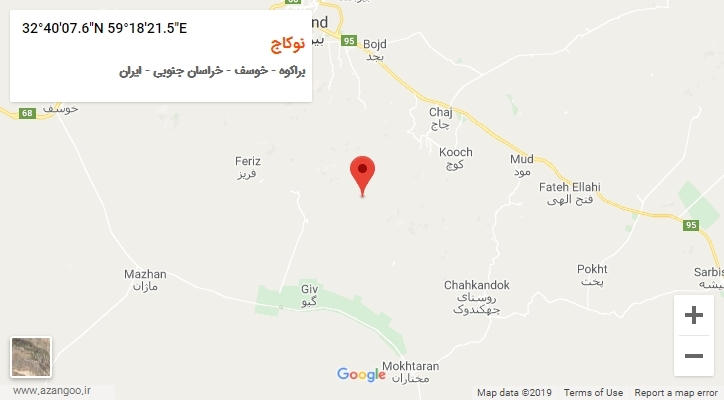 روستای نوکاج بر روی نقشه