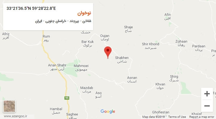 روستای نوخوان بر روی نقشه