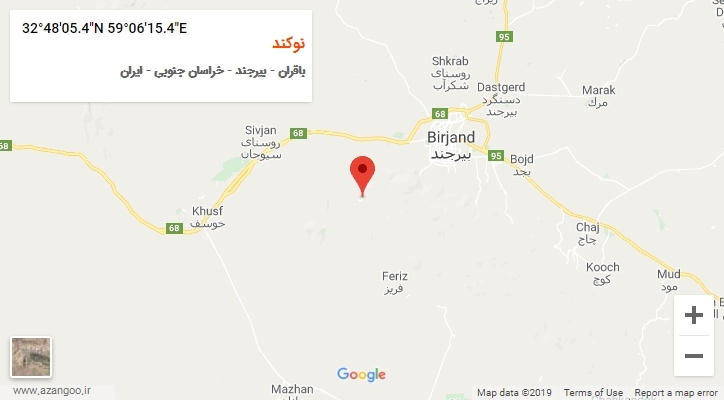 روستای نوکند بر روی نقشه
