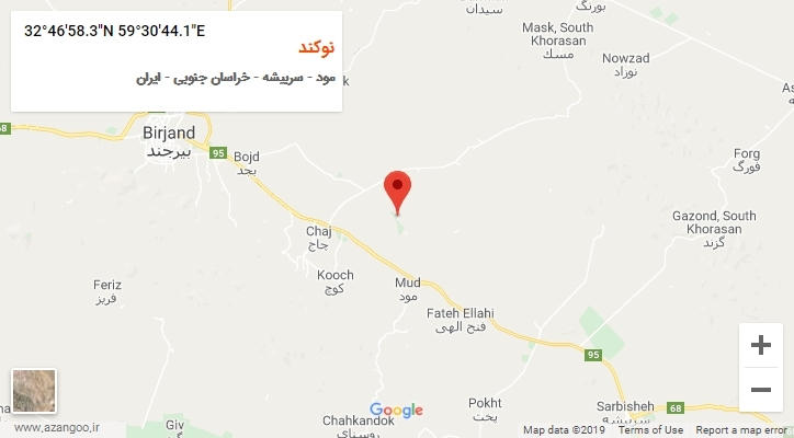 روستای نوکند بر روی نقشه