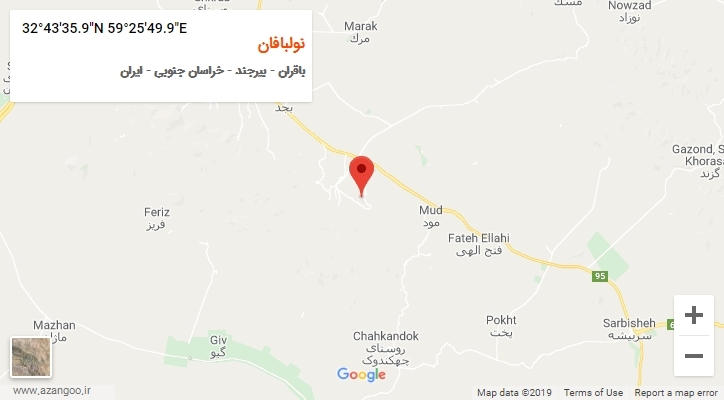 روستای نولبافان بر روی نقشه