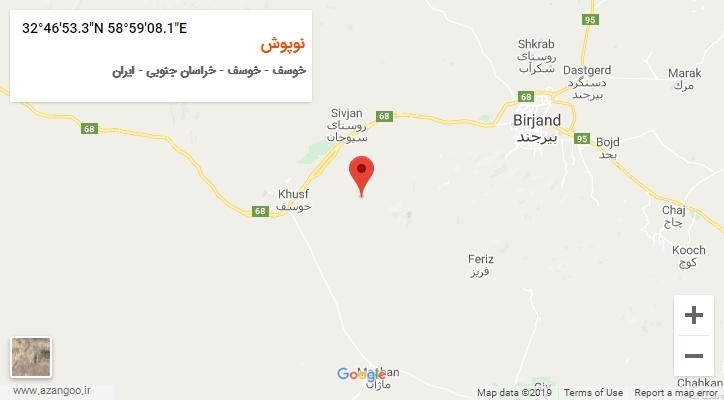 روستای نوپوش بر روی نقشه