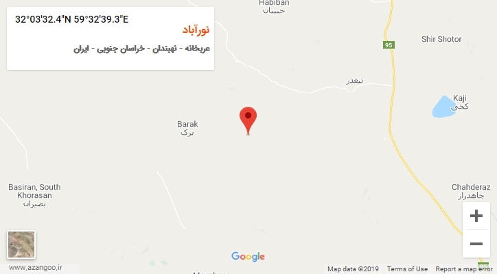 روستای نورآباد بر روی نقشه